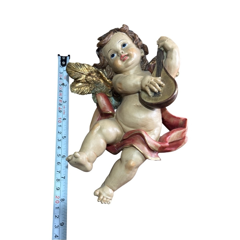Vintage Cherub Angel Figurine with Mandolin - Picture 7 of 7